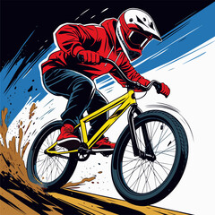 Obraz premium cartoon bmx rider vector image