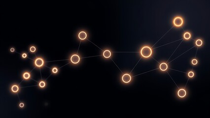 flowchart. Abstract geometric flowchart with glowing nodes on a dark background, symbolizing modern business concepts. pitch deck slides.