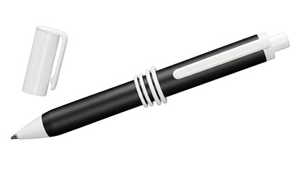 Black and White Pen with Cap