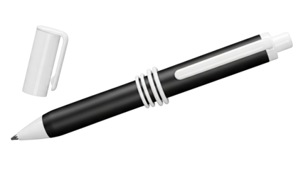 Black and White Pen with Cap