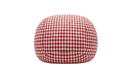 Red Gingham Pattern Round Pillow