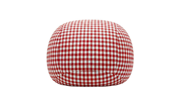 Red Gingham Pattern Round Pillow
