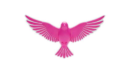 Pink Bird with Wings Spread