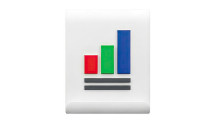 Bar Chart Icon with Color Bars and Lines