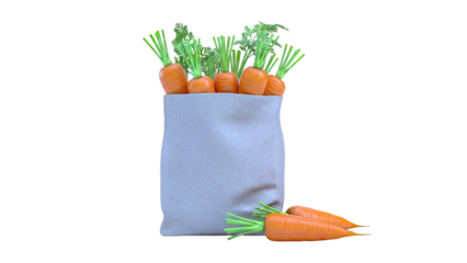 Fresh Carrots in a Brown Paper Bag