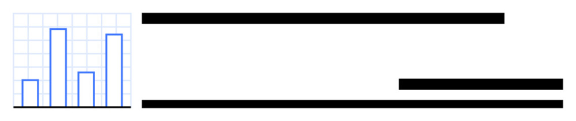 Obraz premium Statistics, data visualization, business reports, analytics, information design, education materials. Bar chart with data bars on a grid. Statistics and data visualization conceptual design