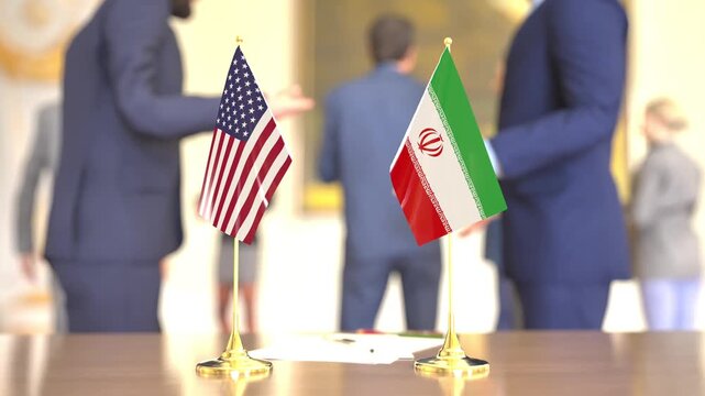 United States - Iran nuclear and sanctions talks, 3D rendering