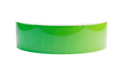 Green Curved Lucite Desk Divider with Glossy Finish