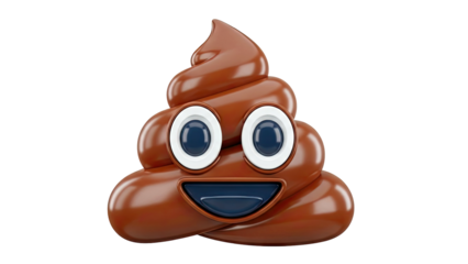Smiling Poop Emoji 3D Render