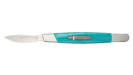 Surgical Scalpel with Teal Handle