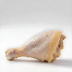 Raw Chicken Drumstick with Skin Isolated on White Background,Raw chicken drumstick isolated on white background