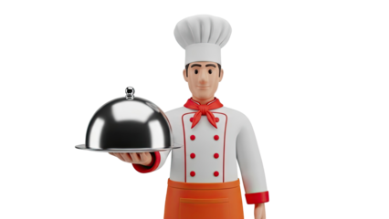 3D Chef with Food Cloche