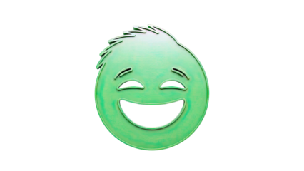 Green Smiley Face with Excited Expression