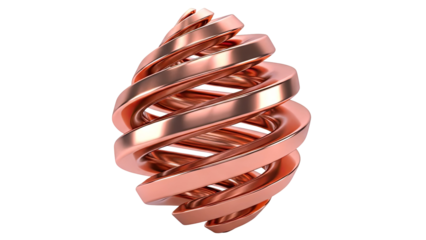 3D Render of a Copper Spiral Form