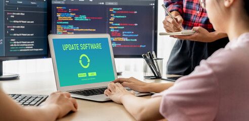 Software update on computer for brisk version of device software upgrade