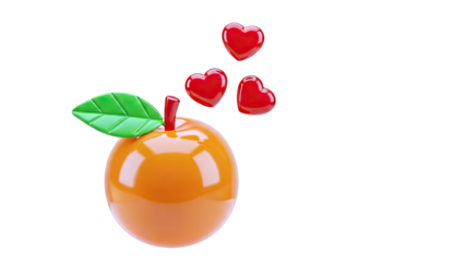 Orange with Heart Embellishments