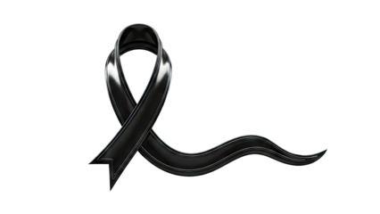 Black Ribbon Symbolizing Mourning and Remembrance