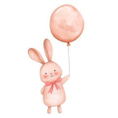 Obraz premium バルーンに乗って夢の空へ、ほのぼの優しい気持ちになれるハッピーイラスト｜癒しの世界にぴったりの素材