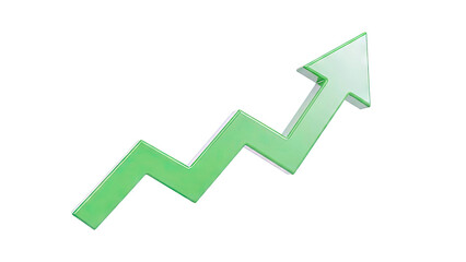 Green upward trending arrow graph