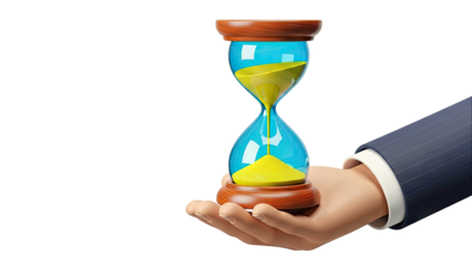 Hourglass held in a businessman's hand