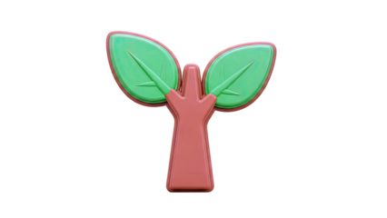 Stylized 3D Tree Sprout Icon