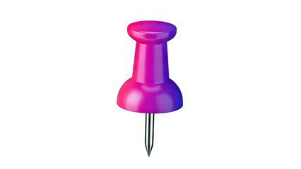 3D Render of a Gradient Pink and Blue Pushpin