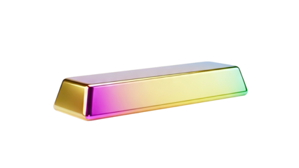 Iridescent Gold Bar on White Background