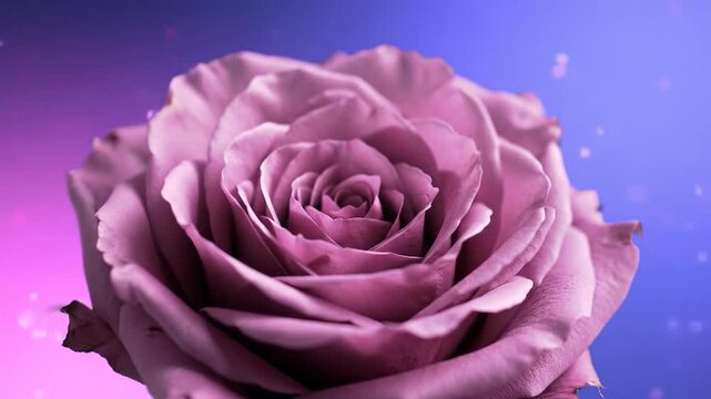 Close-up of a beautiful pink rose with a dreamy, colorful background.