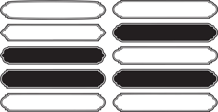 Set of Modern Islamic Heading Frames and Calligraphy Text Boxes with Decorative Geometric Borders for Digital Marketing and App Interface Design