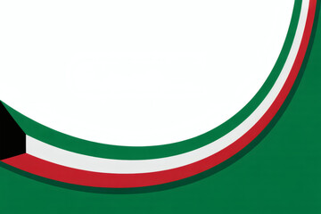 Kuwait flag frame element for graphic design projects, presentations or social media posts with patriotic themes