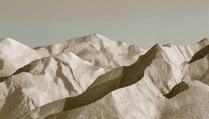 Textured creamy beige abstract mountains with layered curves