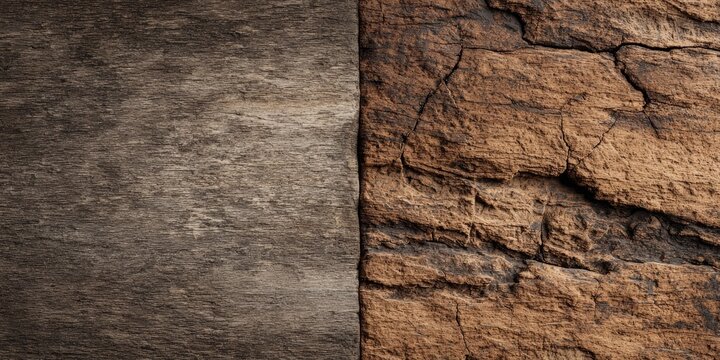 A highly detailed, contrasting abstract background featuring a grungy, weathered texture on the right side with deep cracks and a worn, concrete-like surface on the left, in a dramatic, high