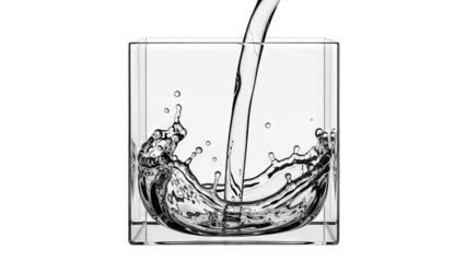 Water Splash in Clear Glass