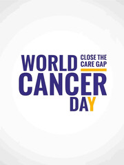 World Cancer Day Typography Poster in Modern Flat Vector Style