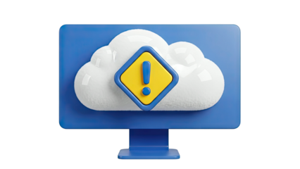 3D Cloud Computing Warning Icon