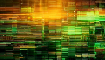 Abstract Glitch Yellow Green Background