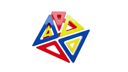 Colorful Nested Triangles Abstract Composition