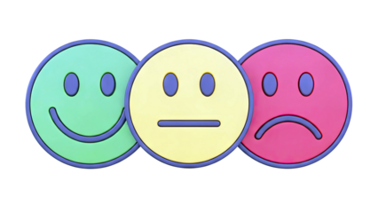 Happy, Neutral, and Sad Face Icons