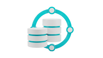 Abstract 3D graphic of stacked cylinders within a ring