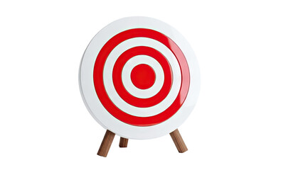 Red and white target on wooden legs