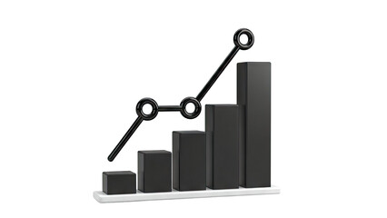 3D Bar Graph with Upward Trend Line