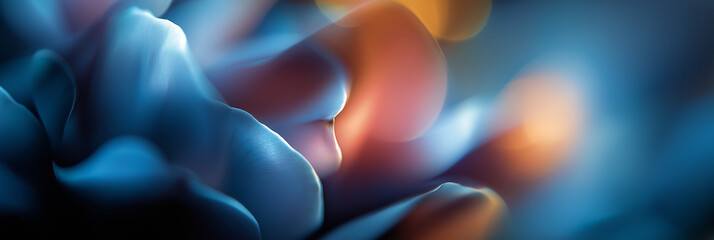 Abstract Soft Focus Blue and Orange Translucent Fluid Shapes Background