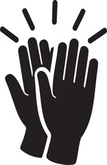 Fototapeta premium Black High Five Hands Icon Vector