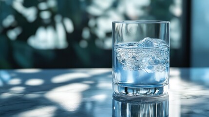 Refreshing Glass of Sparkling Water: A Moment of Serenity