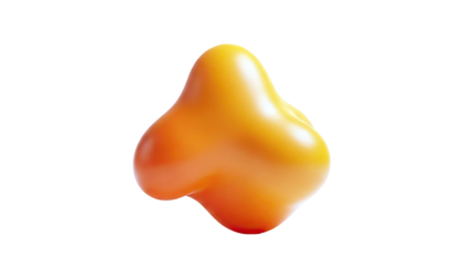 Orange amorphous blob with smooth, glossy surface