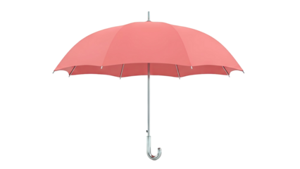 Coral Pink Umbrella with Silver Handle