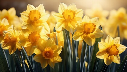 Obraz premium Yellow Daffodil Flowers