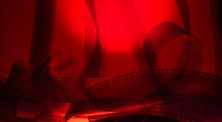 abstract colorful cinematic background with filmstrip