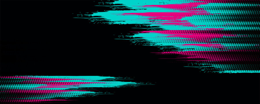 Car sticker wrap banner abstract sporty lines pink blue greenish grunge color combination brush storm thunder modern pattern racing motorsport.vector