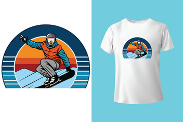 t shirt design my skis are calling and i must go with snow goggles and ski board vintage illustration